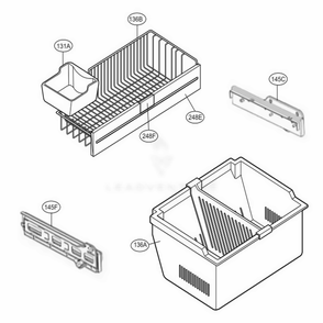 Freezer Parts Diagram and Parts List for LDC22720ST AST3LGG LG Refrigerator