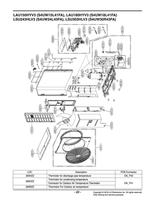 Diagram 1 Diagram and Parts List for S4UW24L43FA AK3GEUS LG Air Conditioner