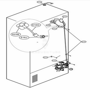Valve And Water Tube Parts Diagram and Parts List for 70339 AWBCSE0 LG Refrigerator