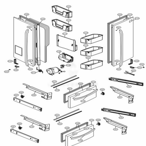 Door Parts Diagram and Parts List for LMXS27626D ASBCNA1 LG Refrigerator