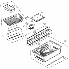 Freezer Parts Diagram and Parts List for LMX28994ST ASTCNA0 LG Refrigerator
