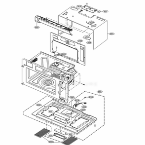 Oven Cavity Parts Diagram and Parts List for LMVH1711BD CBDELGA LG Range