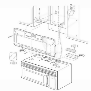 Installation Parts Diagram and Parts List for MV1725B AB1EGSE LG Range