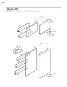 Door Parts Diagram and Parts List for GM-U652SQDM ASWCNA3 LG Refrigerator