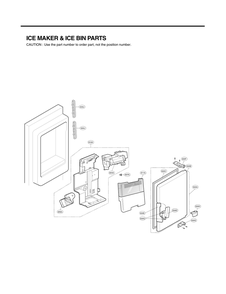 Ice Maker And Ice Bin Parts Diagram and Parts List for GC-L258VQXD ASWCNA5 LG Refrigerator