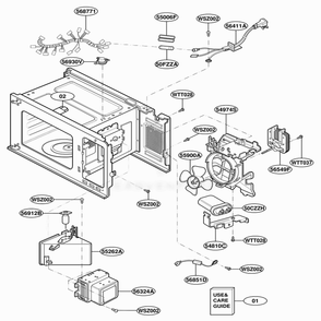 Interior Parts Diagram and Parts List for JES1351PWD AM2EGEU LG Range