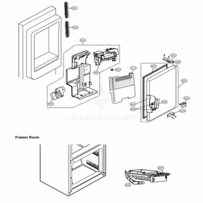 Ice Bin Parts Diagram and Parts List for LFX25973D ASBCNA0 LG Refrigerator