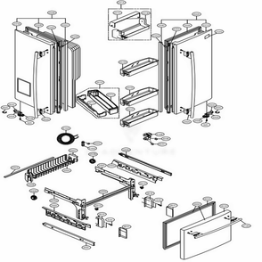 Door Parts Diagram and Parts List for 78506 ATI4SER LG Refrigerator