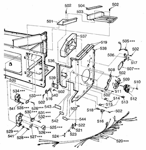 Switch And Microwave Diagram and Parts List for 7218965380  Kenmore Microwave