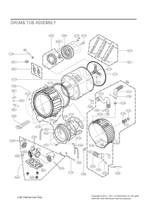 Drum& Tub Assembly Diagram and Parts List for FH4E9CCYK7 ASSEEUS LG Washer