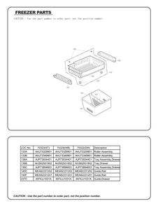 Freezer Parts Diagram and Parts List for GC-L258VQXD ASWCSE2 LG Refrigerator