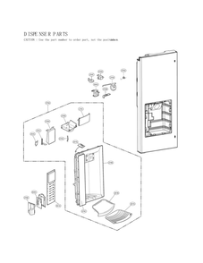 Dispenser Parts Diagram and Parts List for LFX25974SW 06 LG Refrigerator