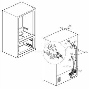 Valve And Water Tube Parts Diagram and Parts List for LFXS26973D ASBCNA0 LG Refrigerator