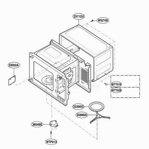 Oven Cavity Parts Diagram and Parts List for MA748W01 CW2EGSE LG Range