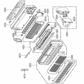 Indoor Unit Diagram and Parts List for HMC012KD1 ASICICT LG Air Conditioner