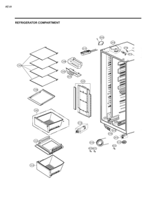 Refrigerator Compartment Diagram and Parts List for GM-J227NKYM ASBCSE0 LG Refrigerator