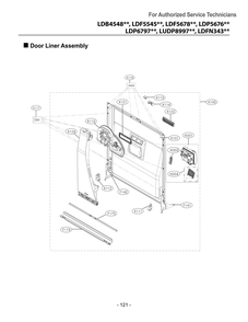 Door Liner Assembly Diagram and Parts List for DUAG17HN ASTEEUS LG Dishwasher