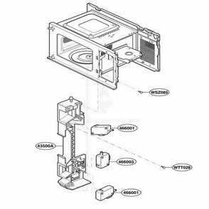 Latch Board Parts Diagram and Parts List for JES638WD01 CWHEGEU LG Range