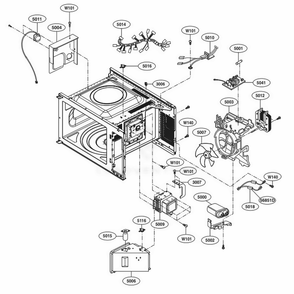 Interior Parts Diagram and Parts List for LCS1413SB CBKEBBY LG Wall Oven
