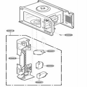 Latch Board Parts Diagram and Parts List for JES1855PCH AT7EGEU LG Wall Oven