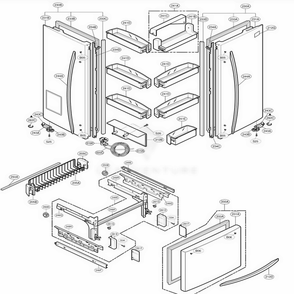 Door Parts Diagram and Parts List for 78543 AST2SER LG Refrigerator