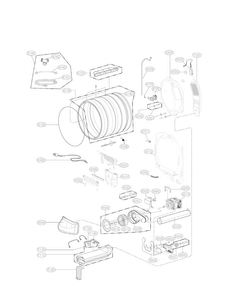 Drum Assembly Parts Diagram and Parts List for DLEX7700VE  LG Dryer