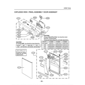 Section 4 Diagram and Parts List for LDS5811WW ABWEEUS LG Dishwasher