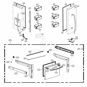 Door Parts Diagram and Parts List for LRFWS2906S ASTCNA0 LG Refrigerator