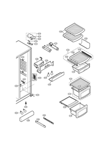Refrigerator Compartment Diagram and Parts List for LSC27931ST 00 LG Refrigerator
