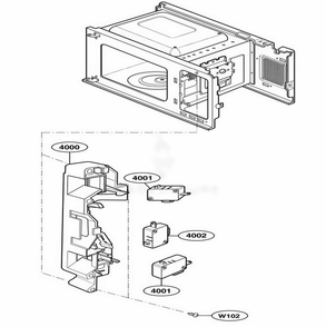 Latch Board Parts Diagram and Parts List for 66222 CW1ESEA LG Refrigerator