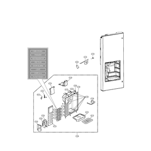 Dispenser Diagram and Parts List for LFX25980ST 00 LG Refrigerator
