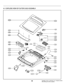 Case Parts Diagram and Parts List for T1760WGPT9 ASTETEU LG Washer