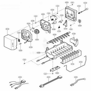 Ice Maker Parts 2 Diagram and Parts List for 73964 ABICSEA LG Refrigerator