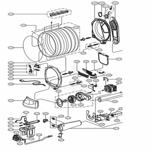Drum And Motor Assembly Gas Type Diagram and Parts List for DLGX5681V ASSEEUS LG Dryer