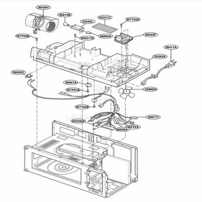 Interior Parts 2 Diagram and Parts List for MH6150XHB2 AB2EWRP LG Range