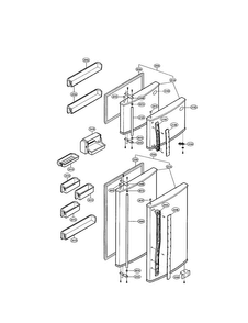 Door And Shelves Diagram and Parts List for LRTBC1825T  LG Refrigerator