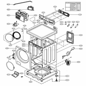 Cabinet And Control Panel Assembly Diagram and Parts List for WM3600HWA ABWEVUS LG Washer