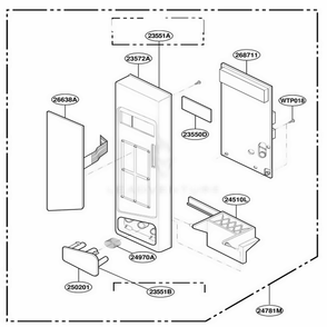Controller Parts Diagram and Parts List for YKCMS135HBL BKEKAC LG Range