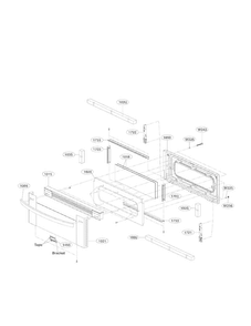 Upper Door Parts Diagram and Parts List for LDG3035ST  LG Range