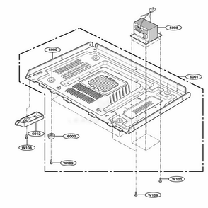 Base Plate Parts Diagram and Parts List for 63293 CS6ESEA LG Range
