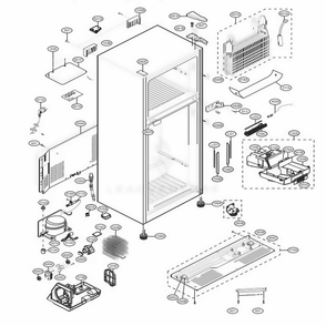 Case Parts Diagram and Parts List for LTCS24223D ASBCNA3 LG Refrigerator