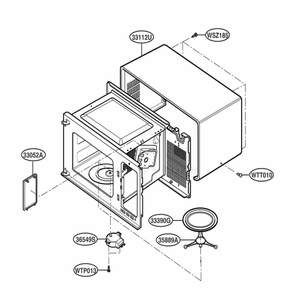 Oven Cavity Parts Diagram and Parts List for 88030 AMWESEC LG Range