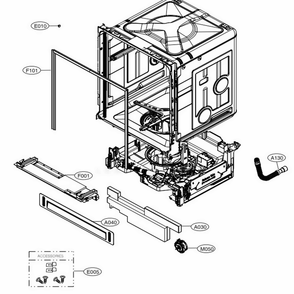 Main Diagram and Parts List for LDP6797ST ASTEEUS LG Dishwasher
