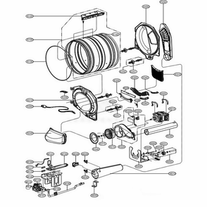Drum And Motor Assembly Diagram and Parts List for GD1329QGD ABWEECI LG Dryer