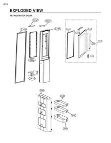 Refrigerator Door Diagram and Parts List for GM-Q277SLRL APZCNA0 LG Refrigerator