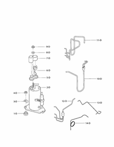 Compressor Diagram and Parts List for 58075100500  Kenmore Air Conditioner