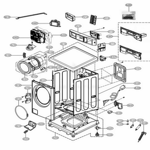 Cabinet And Control Panel Assembly Diagram and Parts List for GCWL1069CS3 ASSEELC LG Washer