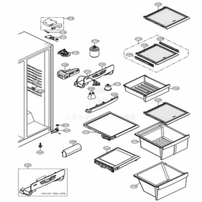 Refrigertor Compartment Diagram and Parts List for 51026 ATI1SER LG Refrigerator