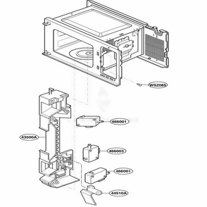 Latch Board Parts Diagram and Parts List for MA1012W CWHEKMT LG Wall Oven