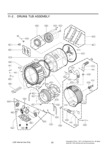 Drum& Tub Assembly Diagram and Parts List for F3E0CYT2B ABSETUS LG Washer